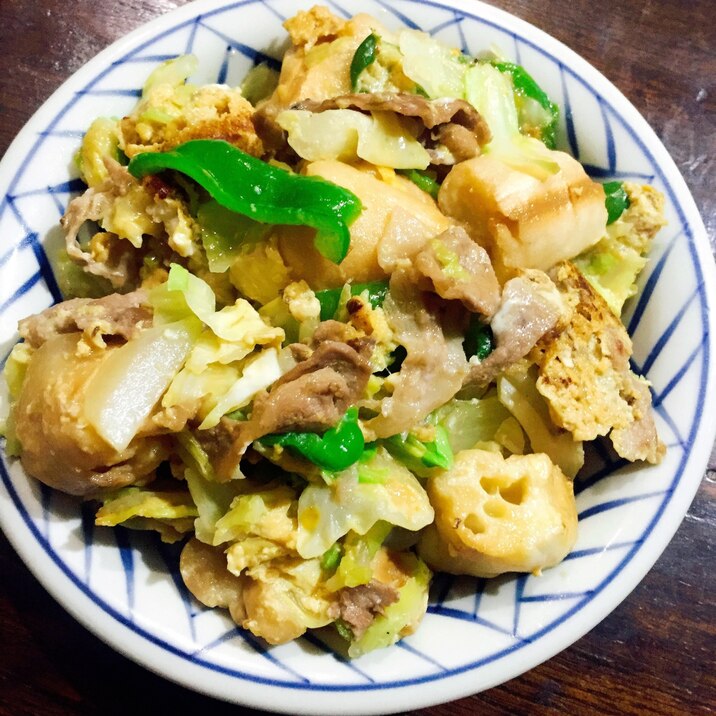 麺つゆで簡単 麩チャンプルー